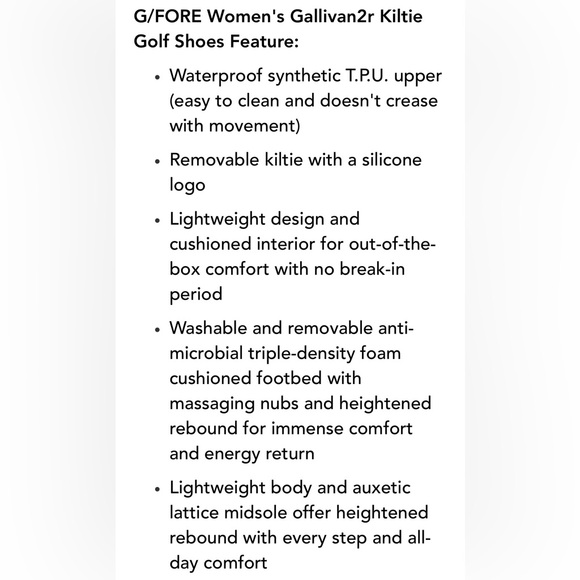 G/Fore Women’s Gallivan2r Kiltie Golf Shoes-Snos/Multi-Size 9 NIB⛳️🔥 - Picture 11 of 13